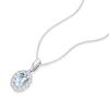 Thumbnail Image 2 of 18ct White Gold Aquamarine 0.25ct Diamond Cluster Pendant