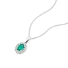 Thumbnail Image 1 of 18ct White Gold Emerald 0.25ct Diamond Cluster Pendant