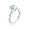 Thumbnail Image 2 of 9ct White Gold Aquamarine 0.25ct Diamond Oval Cut Ring