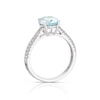 Thumbnail Image 3 of 9ct White Gold Aquamarine 0.25ct Diamond Oval Cut Ring