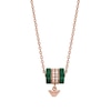 Thumbnail Image 1 of Emporio Armani Rose Gold Plated Green Malachite CZ Necklace