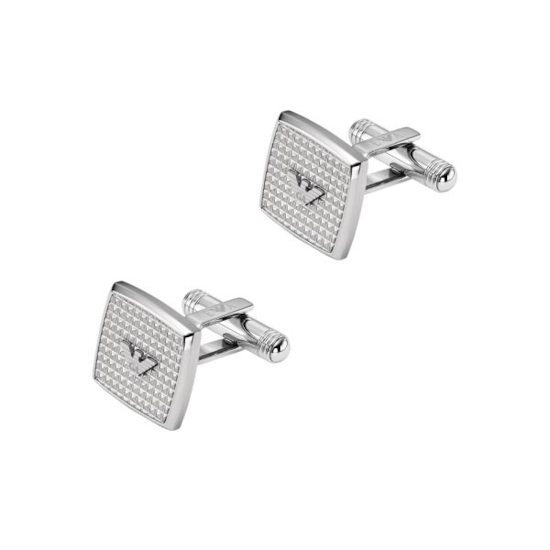 Emporio Armani Men's Stainless Steel Textured Cufflinks Ernest Jones