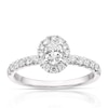 Thumbnail Image 0 of 18ct White Gold 0.75ct Total Diamond Oval Halo Ring