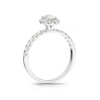 Thumbnail Image 2 of 18ct White Gold 0.75ct Total Diamond Oval Halo Ring