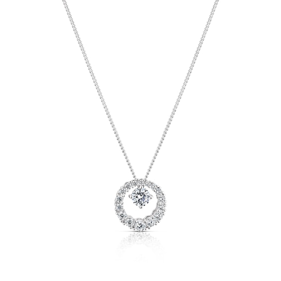 Sterling Silver Cubic Zirconia Circle Pendant
