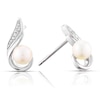 Thumbnail Image 0 of 9ct White Gold Pearl & Diamond Swirl Stud Earrings
