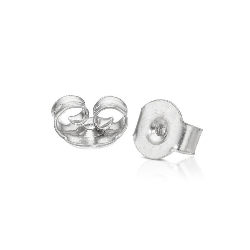 9ct White Gold Pearl & Diamond Swirl Stud Earrings