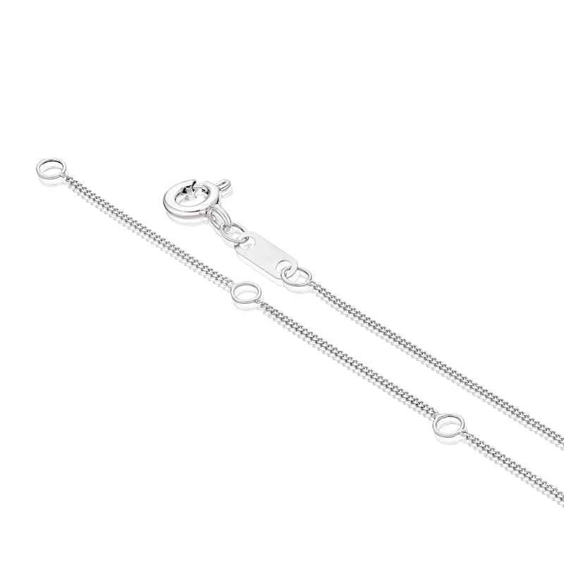 Main Image 3 of 9ct White Gold 0.20ct Diamond Emerald Shaped Pendant