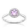 Thumbnail Image 0 of 9ct White Gold Amethyst 0.07ct Diamond Halo Ring