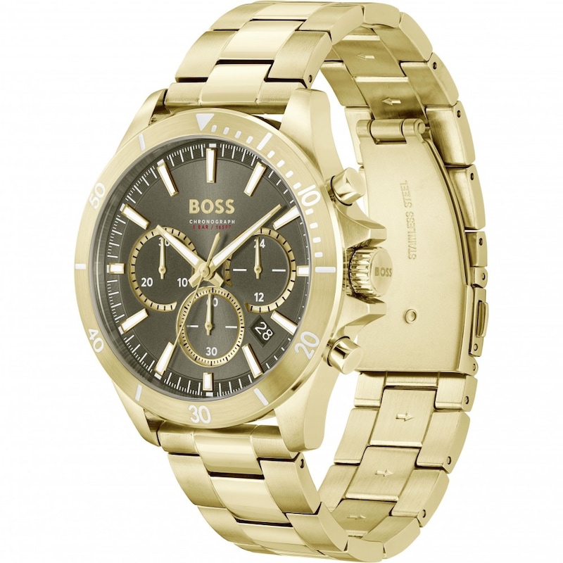 BOSS Troper Men's Gold-Tone Steel Bracelet Watch