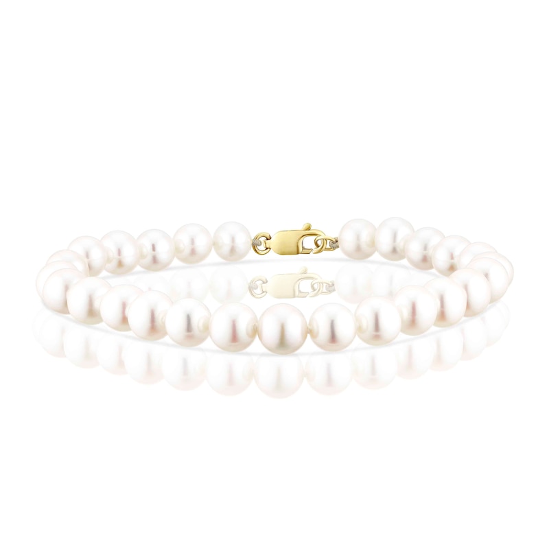 9ct Yellow Gold 7 Inch Pearl Strand Bracelet