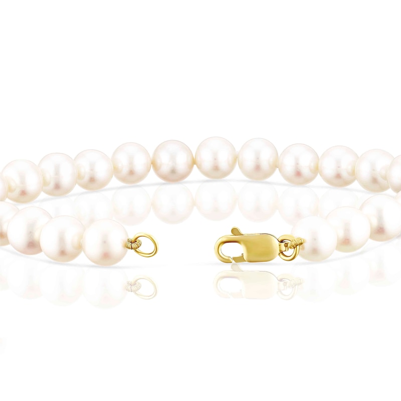 9ct Yellow Gold 7 Inch Pearl Strand Bracelet