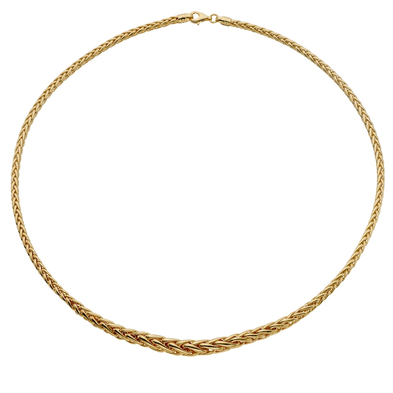 9ct Yellow Gold 17.75 Inch Graduated Spiga Chain