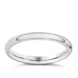 18ct White Gold 2mm Super Heavyweight Court Ring