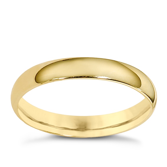 9ct Yellow Gold 3mm Extra Heavyweight Court Ring