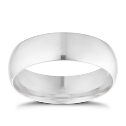 9ct White Gold 6mm Extra Heavyweight Court Ring