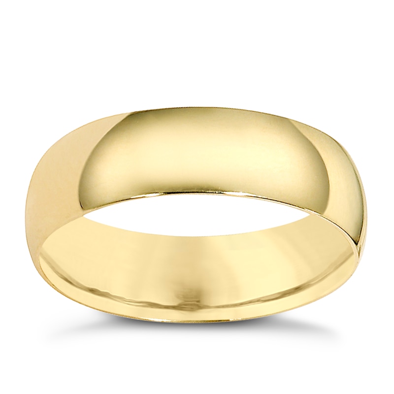 Main Image 1 of 9ct Yellow Gold 6mm Extra Heavyweight Court Ring