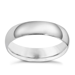 9ct White Gold 5mm Extra Heavyweight Court Ring