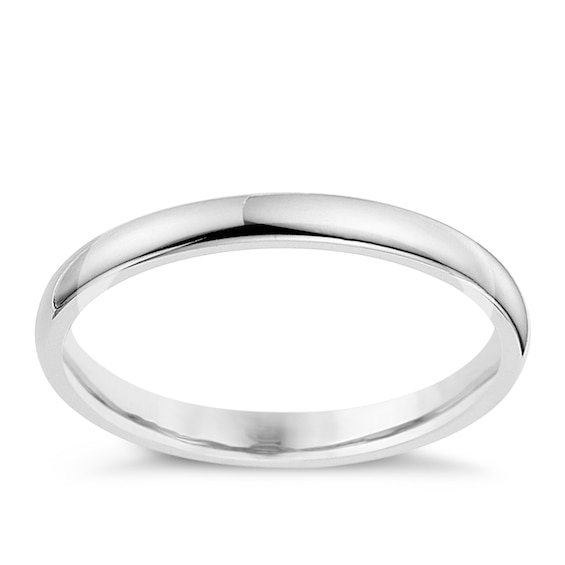 9ct White Gold 2mm Extra Heavyweight Court Ring
