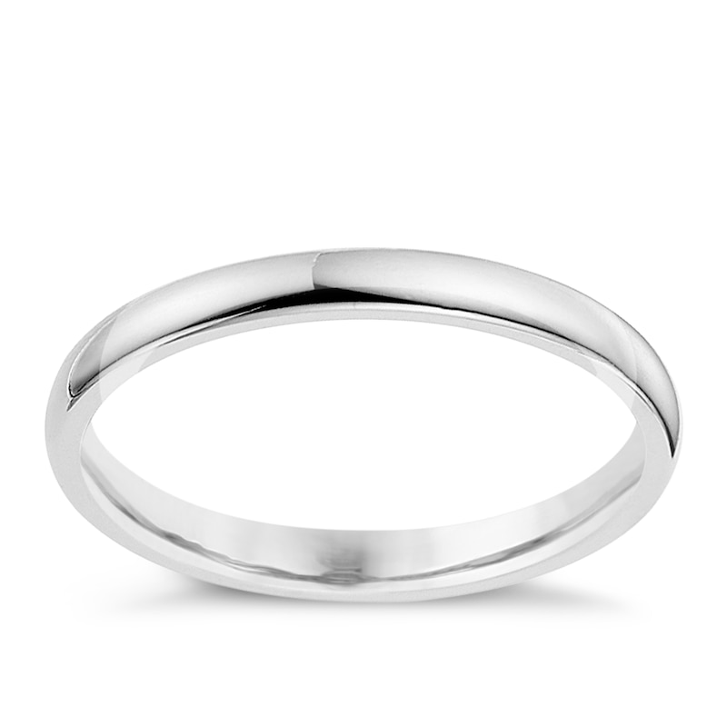 9ct White Gold 2mm Extra Heavyweight Court Ring