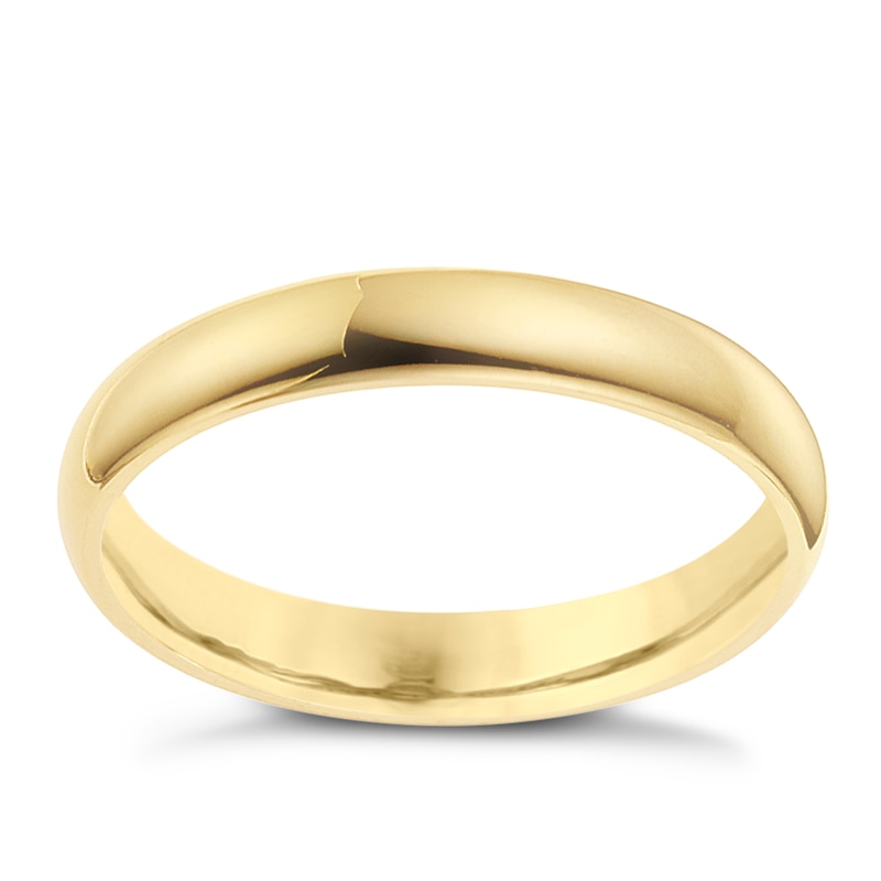 Main Image 1 of 9ct Yellow Gold 3mm Super Heavyweight Court Ring