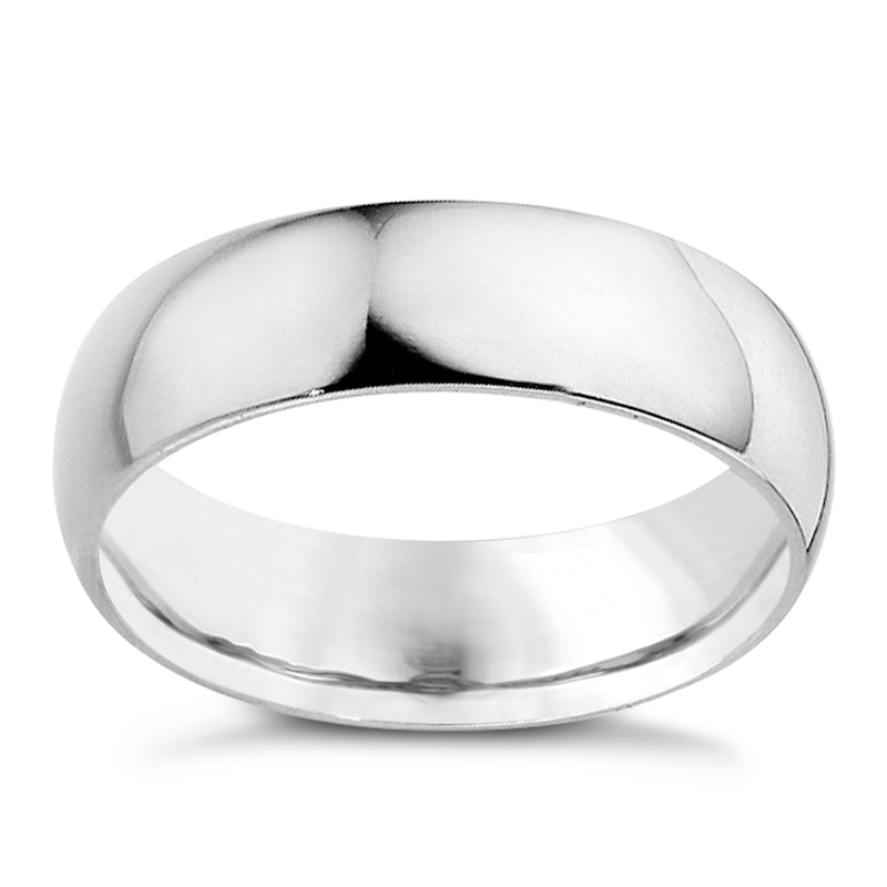 Platinum 6mm Extra Heavyweight D Shape Ring