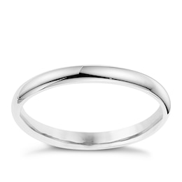 9ct White Gold 2mm Super Heavyweight Court Ring