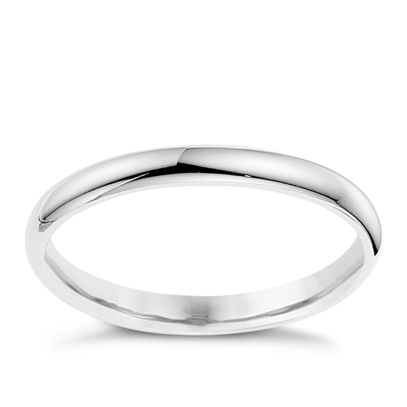 9ct White Gold 2mm Super Heavyweight Court Ring