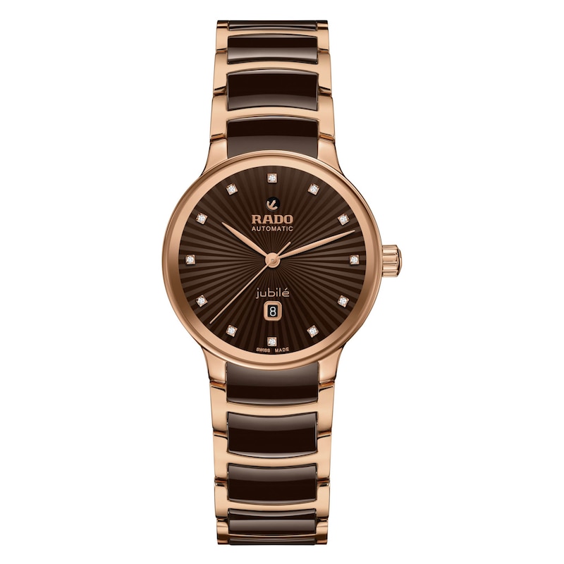 Rado Centrix Ladies' Brown & Rose Gold-Tone Bracelet Watch