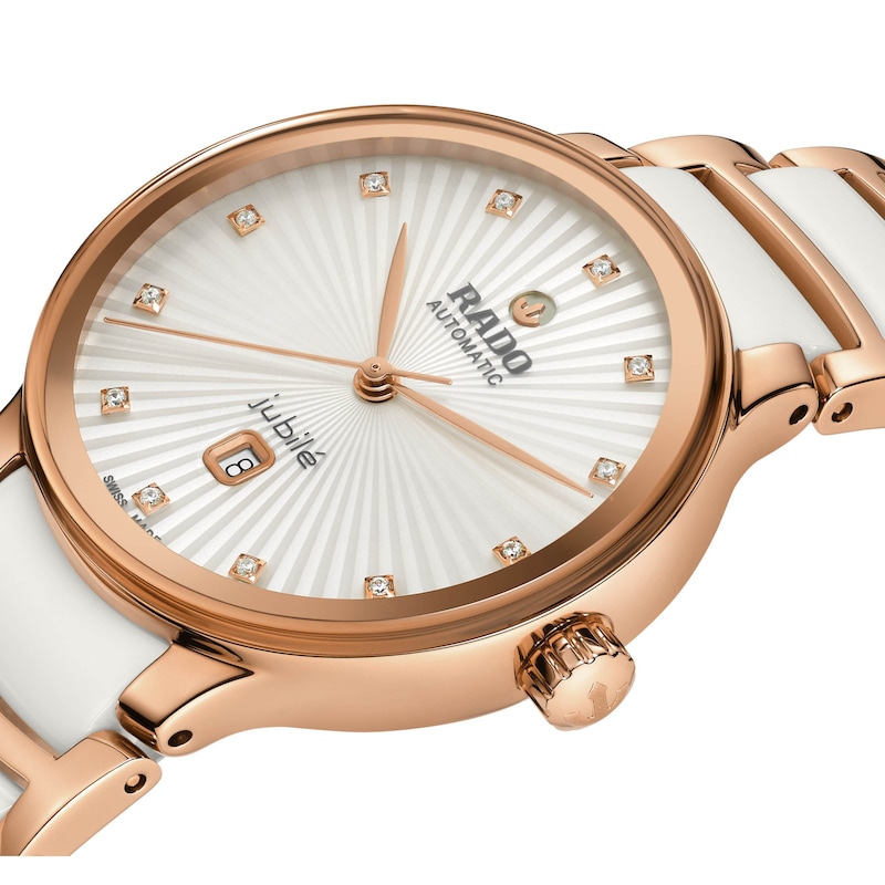 Rado Centrix Ladies' Rose Gold Tone & White Bracelet Watch
