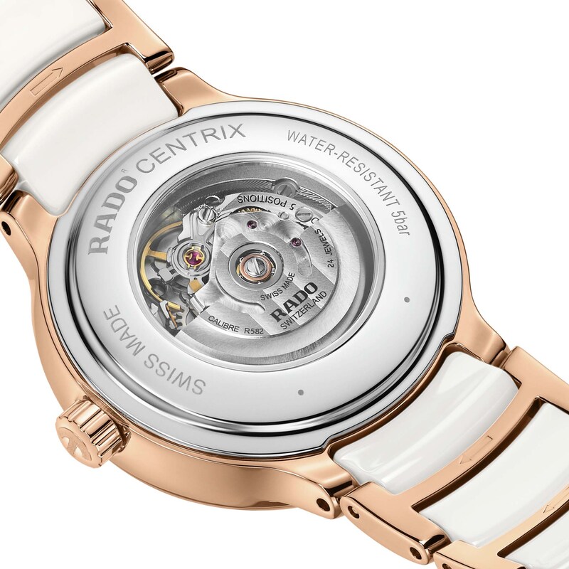 Rado Centrix Ladies' Rose Gold Tone & White Bracelet Watch