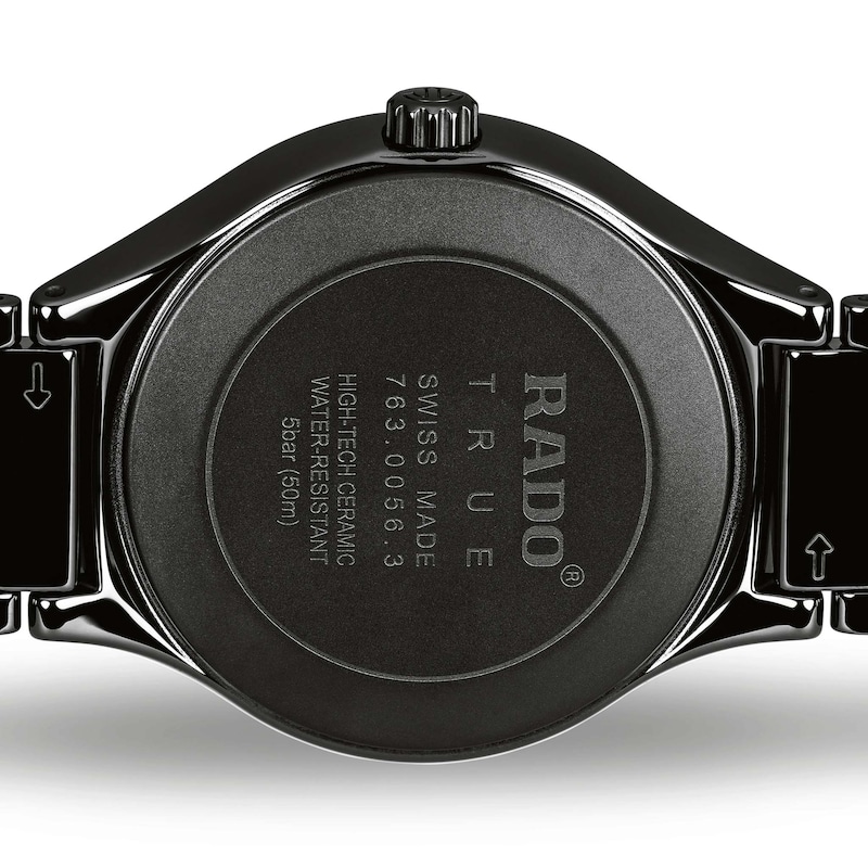 Rado True Automatic Diamond & Black Ceramic Bracelet Watch