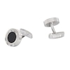 Thumbnail Image 0 of BOSS Men's Silver Tone Black Enamel Round Cufflinks