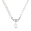Thumbnail Image 0 of 9ct White Gold Cultured Freshwater Pearl & Diamond Necklace
