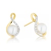 Thumbnail Image 0 of 9ct Yellow Gold Cultured Freshwater Pearl & Diamond Earrings