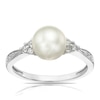 Thumbnail Image 0 of 9ct White Gold Cultured Freshwater Pearl 0.11ct Diamond Ring