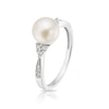 Thumbnail Image 1 of 9ct White Gold Cultured Freshwater Pearl 0.11ct Diamond Ring