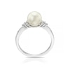 Thumbnail Image 2 of 9ct White Gold Cultured Freshwater Pearl 0.11ct Diamond Ring