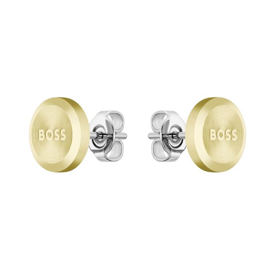 BOSS Yann Ladies’ Gold Tone Steel Stud Earrings