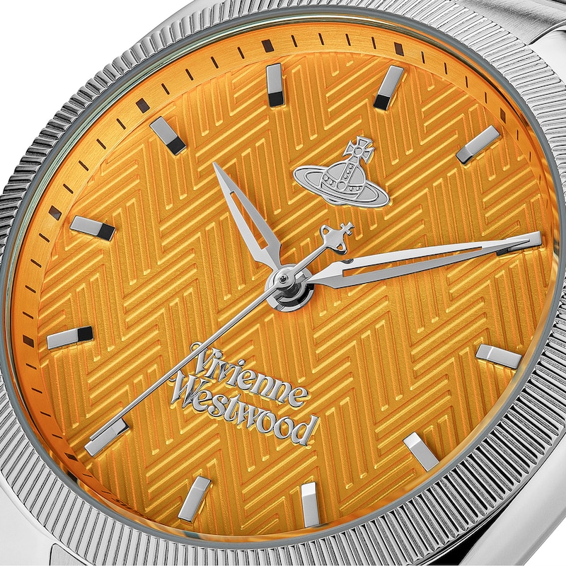 Vivienne Westwood The Mews Orange Dial & Stainless Steel Watch