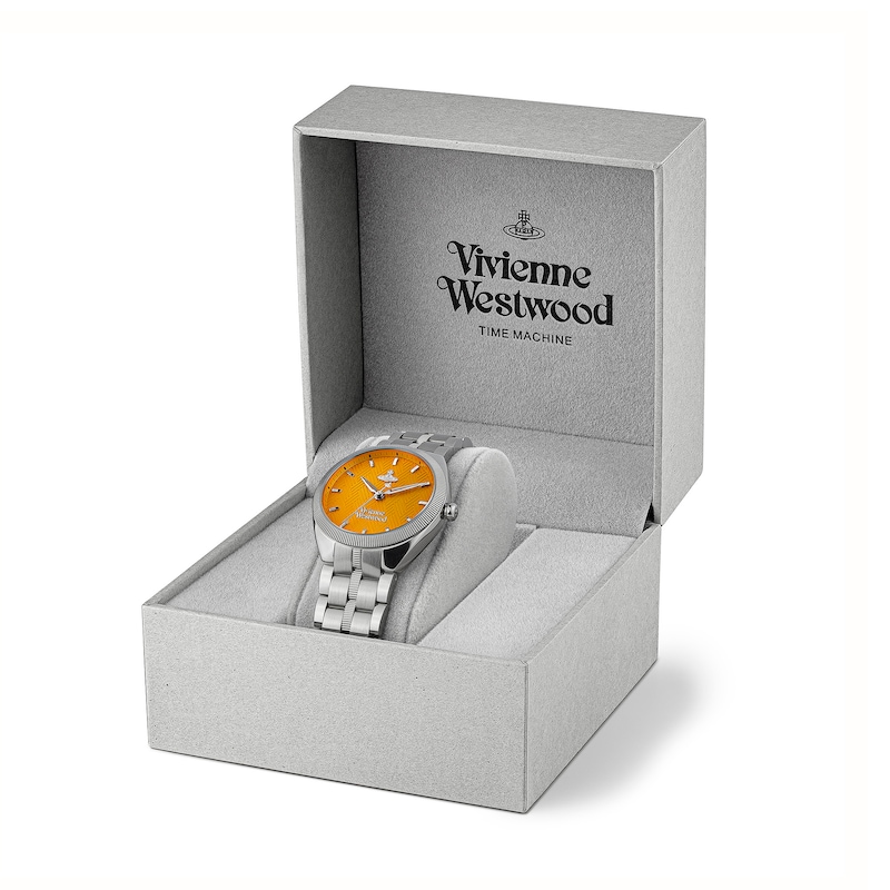 Vivienne Westwood The Mews Orange Dial & Stainless Steel Watch
