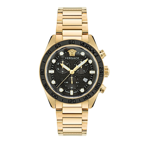 Men's Versace Greca Dome Gold Tone Bracelet Watch