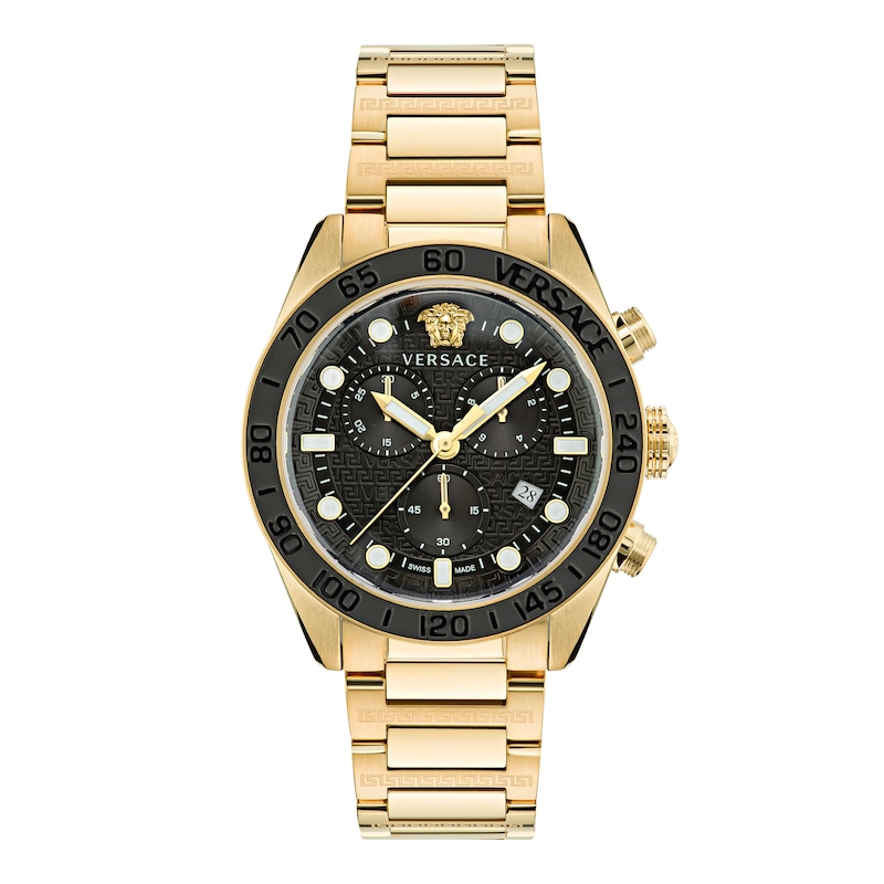 Versace Greca Dome Men's Gold-Tone Bracelet Watch