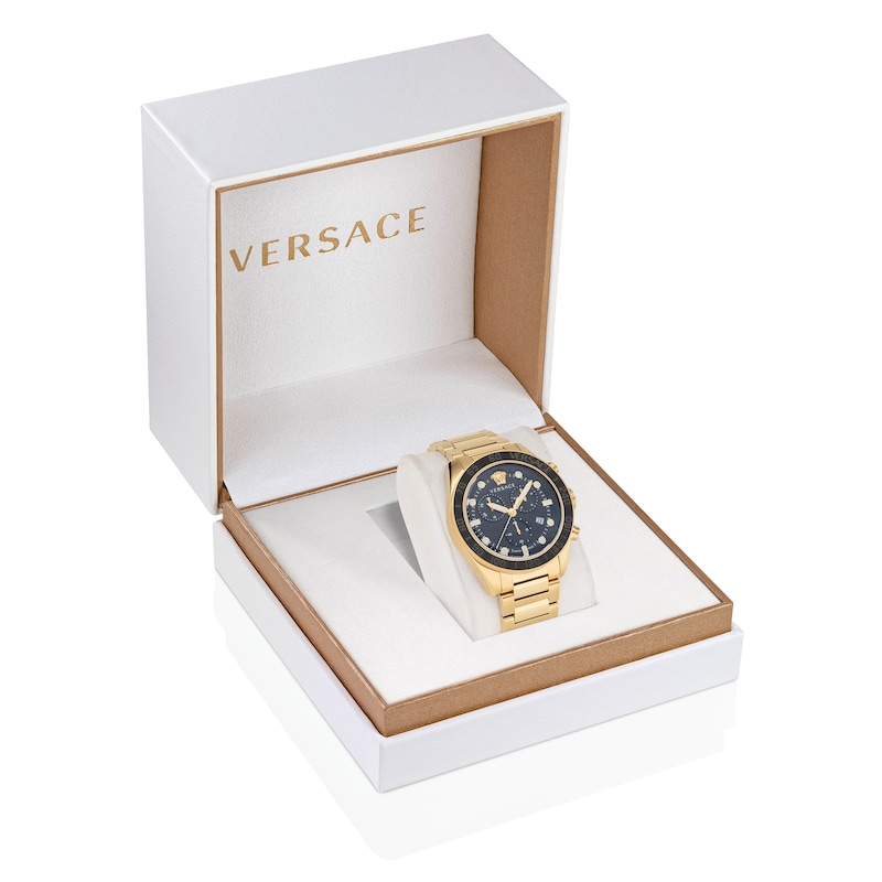 Versace Greca Dome Men's Gold-Tone Bracelet Watch