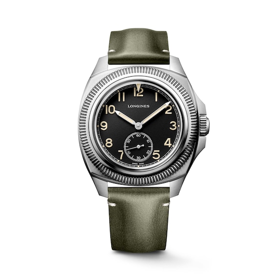 Men's Longines Majatek Special Edition Khaki Leather Strap Watch