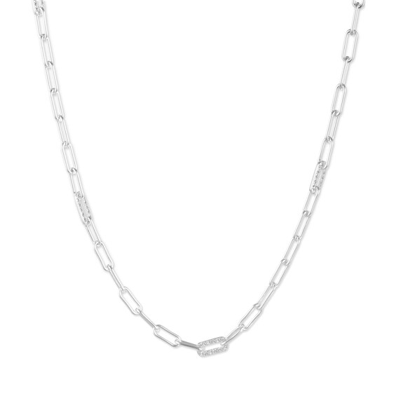Lauren Ralph Lauren Sterling Silver 18 Pave Set Crystal Chai