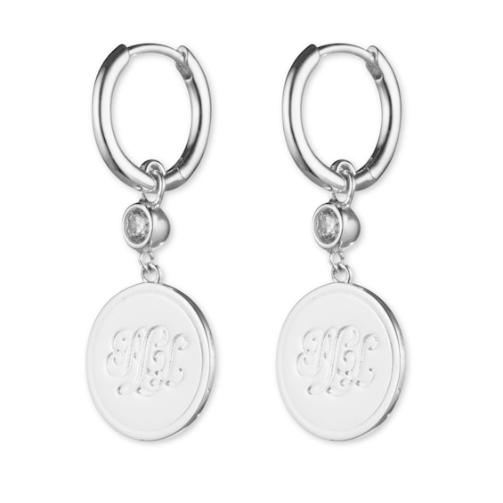 Women's Lauren Ralph Lauren Sterling Silver Script Coin Drop Earrings