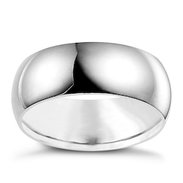 9ct White Gold 8mm Super Heavyweight Court Ring