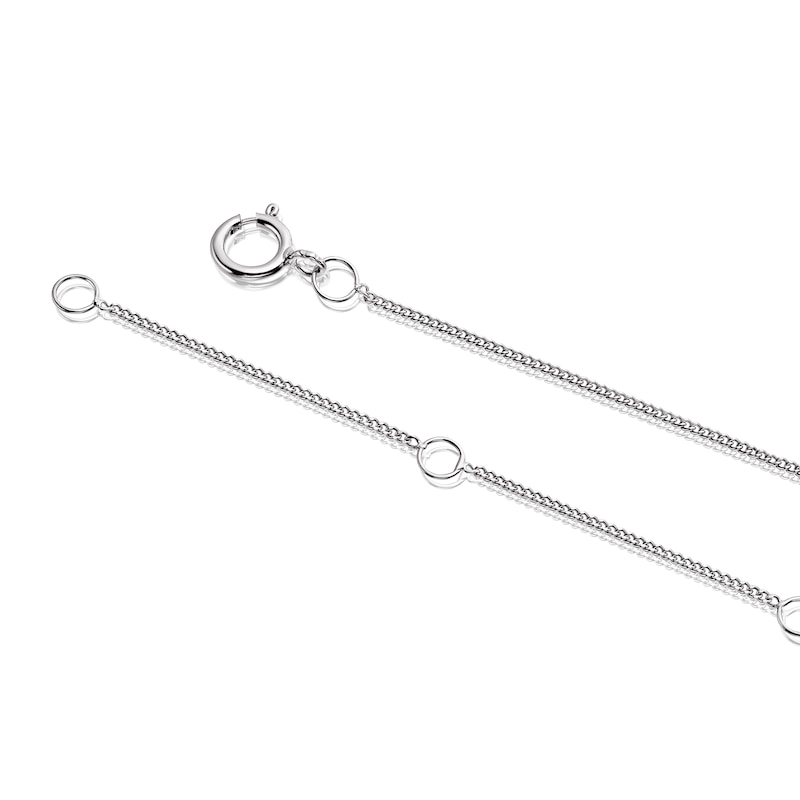 Main Image 3 of 9ct White Gold 0.40ct Diamond Princess Cut Halo Pendant