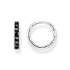 Thumbnail Image 0 of Thomas Sabo Sterling Silver Black Stone Hoop Earrings